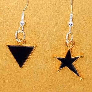 Star and triangle earrings